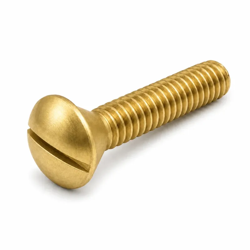 10-24 X 1" Oval Head Machine Screws Slotted Drive Brass (200 / Pkg.) Low Price