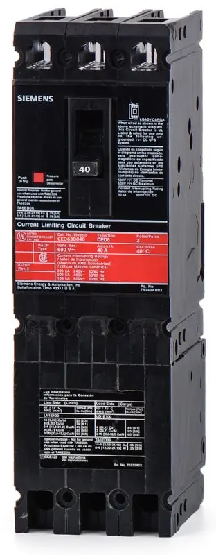 Low Price Siemens CED63B040L - 40A 3 Pole Molded Case Circuit Breaker