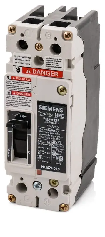 Siemens HEB2B015B - 15A 2 Pole Molded Case Circuit Breaker Genuine