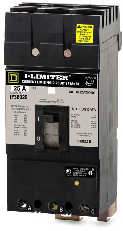 Square D IF36025 - 25A 3 Pole Molded Case Circuit Breaker Reduced Price