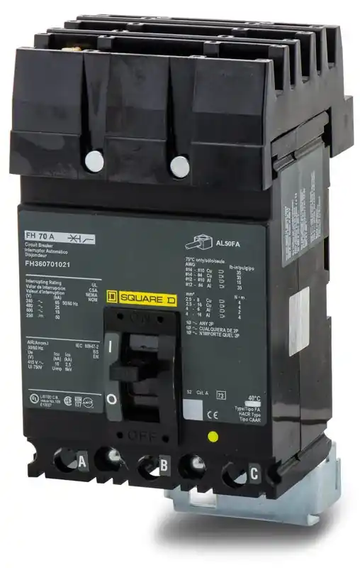 Clearance Square D FH360701021 - 70A 3 Pole Molded Case Circuit Breaker