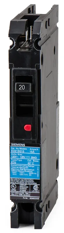 Siemens ED21B020 - 20A 1 Pole Molded Case Circuit Breaker Markdown