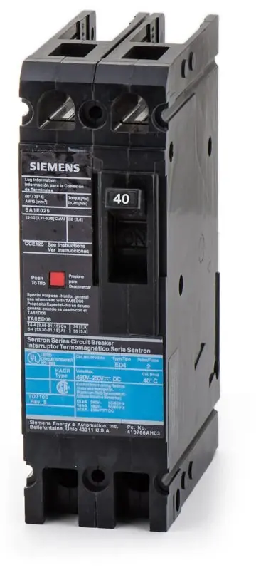 Brand New Siemens ED42B040 - 40A 2 Pole Molded Case Circuit Breaker