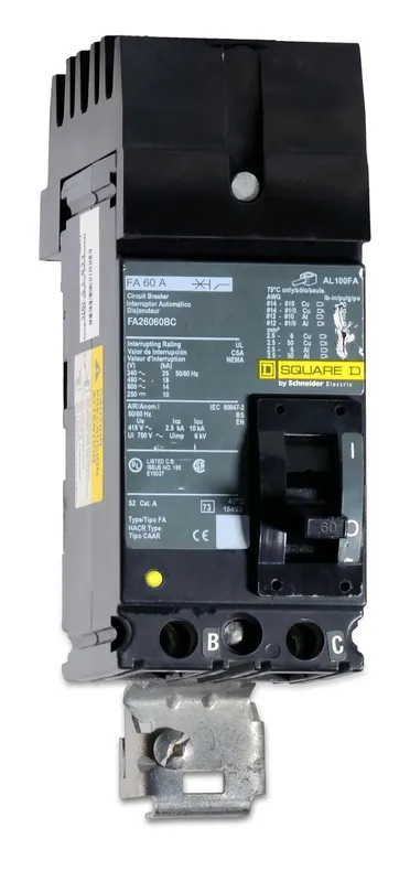 Square D FA26060BC - 60A 2 Pole Molded Case Circuit Breaker Final Sale
