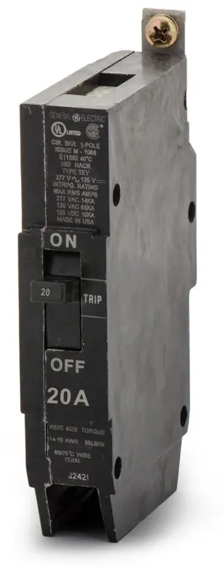 ABB / General Electric TEY120 - 20A 1 Pole Miniature Circuit Breaker Buy Today