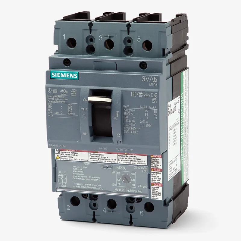 New Release Siemens 3VA5210-7EC31-0AA0 - 100A 3 Pole Molded Case Circuit Breaker