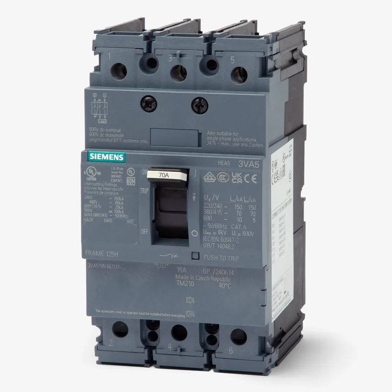 Siemens 3VA5170-6ED31-0AA0 - 70A 3 Pole Molded Case Circuit Breaker Discount