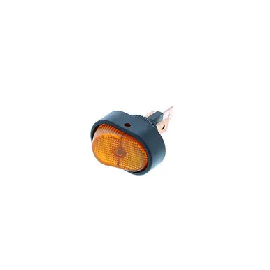 RD1-1A-DC-1-AL Switch Components – Oval Rocker 3P SPST OFF-ON Amber Bulb Certified