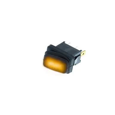 RF3-1A-DC-2-AL Switch Components – IP65 Mini Rocker 3P SPST OFF-ON Amber LED Luxury