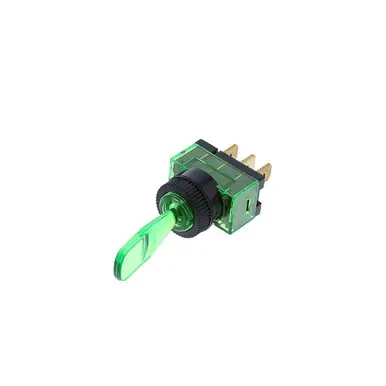 Popular TE1-1A-DC-1-GL Switch Components - Wedge Toggle - 3P SPST OFF-ON, Green Bulb