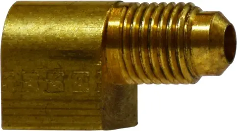 Midland Metal 10313B 90 deg Barstock Elbow, 1/4 in Male Flared x 1/8 in FNPTF, Brass Big Sale