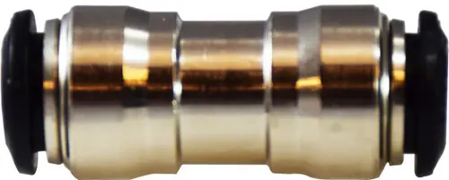 Midland Metal 20724N Straight Union, 5 mm Push-In x 5 mm Push-In, Brass, Nickel-Plated Limited Offer