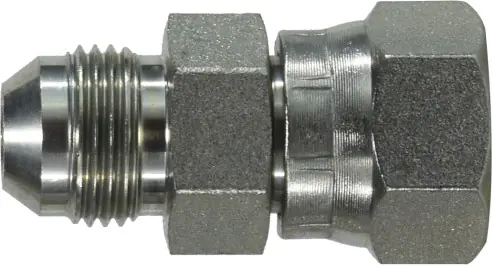 Midland Metal FS650444 Swivel Adapter, 1/4 in Male JIC 37 deg Flared x 1/4 in Female ORFS, Steel In Demand