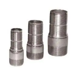 Crafted Buchanan Rubber CNT-125CR-SS316 Crimplok Combination Nipple, 1-1/4 in Hose Barbed x 1-1/4 in MIP, Stainless Steel