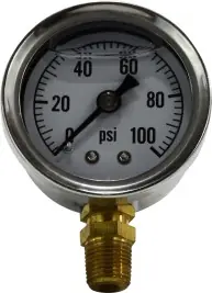 Cheap Midland Metal 80602 Pneumatic Pressure Gauge, 1-1/2 in Dial, 0 to 30 psi Measuring Range, +/-1.5 % Accuracy