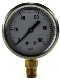 Midland Metal 80064 Pneumatic Pressure Gauge, 2-1/2 in Dial, 0 to 100 psi Measuring Range, +/-1.5 % Accuracy Best Choice