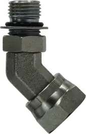 Clearance Midland Metal 6902NWO64 45 deg Swivel Adapter Elbow, 3/8 in Male ORB x 1/4 in FNPSM, Steel