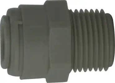 Midland Metal 20059P Adapter, 3/8 in Push-In x 3/8 in MIP, Polypropylene Hassle-Free Returns