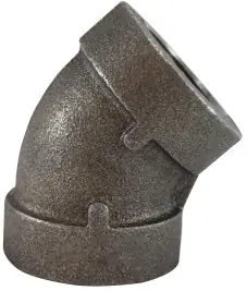 Midland Metal 69182 45 deg Elbow, 3/8 in FPT x 3/8 in FPT, Iron, Black, SCH 80/XH Schedule, 300 lb Discount
