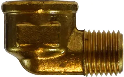 Price Cut Midland Metal 28265B 90 deg Barstock Reducing Street Elbow, 1/2 in FNPTF x 3/8 in MNPTF, Brass