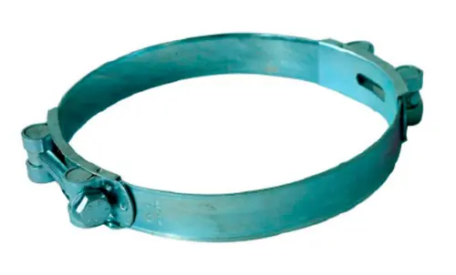 Professional Grade Buchanan Rubber M10DC-104 Two Bridge Double Bolt Clamp, 104 to 112 mm Nominal, 4.09 in Minimum Clamp Diameter, Steel