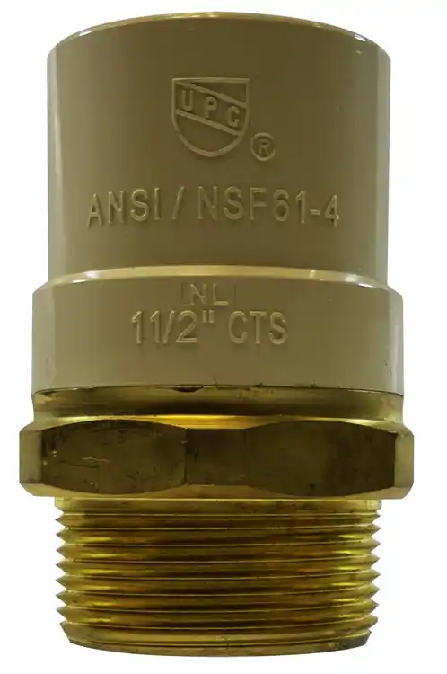Midland Metal 35413LF Adapter, 1/2 in CPVC x 1/2 in MIP, Brass Big Sale