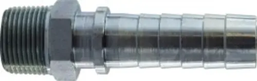 New Release Buchanan Rubber HNC-08-06-SP Hose Hex Nipple, 1/2 in Barbed x 3/8 in MPT, Steel