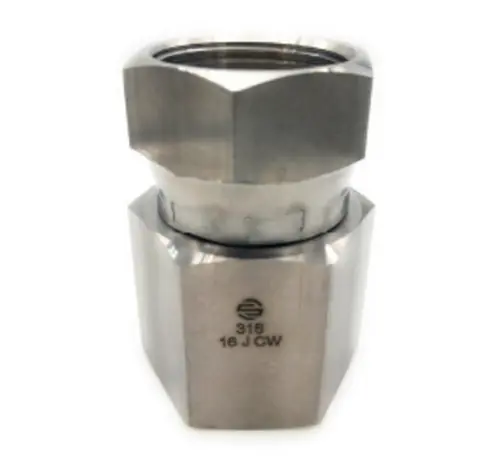 Discount Stainless Adapters SS6506-08-08 Swivel Adapter, 1/2 in Female JIC x 1/2 in FNPT, Stainless Steel