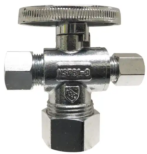 Midland Metal 746440 3-Way Supply Stop, 5/8 x 3/8 x 3/8 in Nominal, Brass Body, Chrome-Plated Don't Miss Out