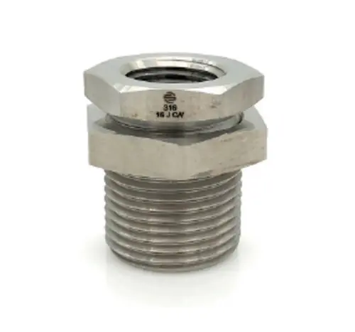 Don't Miss Out Stainless Adapters SS2707-08-08 Bulkhead Union, 1/2 in FNPT x 1/2 in FNPT, Stainless Steel