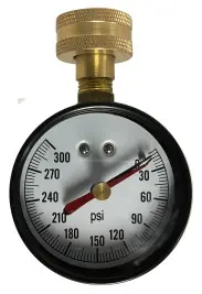 Midland Metal 991251 Water Test Gauge with Lazy Hand, 3/4 in Connection, 0 to 300 psi Pressure In Demand