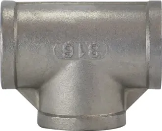 Fan Favorite Midland Metal 63259 Pipe Tee, 2-1/2 in FPT x 2-1/2 in FPT x 2-1/2 in FPT, Stainless Steel, 150 lb