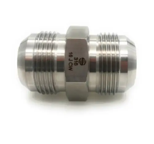 Free Returns Stainless Adapters SS2403-16-16 Pipe Union, 1 in 37 deg JIC Male Flared x 1 in 37 deg JIC Male Flared, Stainless Steel