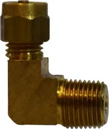 Certified Midland Metal 38715 90 deg Elbow, 5/32 in Tube OD x 1/16 in MPT, Brass