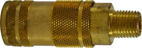 Luxury Midland Metal 28683 Lincoln Interchange Coupler, 1/4 in MIP x 1/4 in MIP, Brass