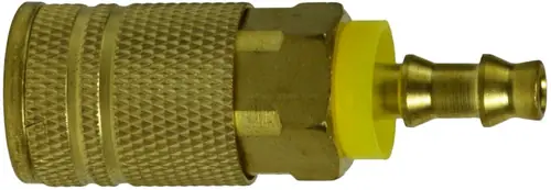 Fan Favorite Midland Metal 28565 Industrial Interchange Coupler, 1/4 in Push-On Hose Barbed x 1/4 in, Brass