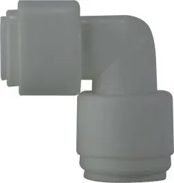 Midland Metal 20736P 90 deg Reducing Elbow, 1/2 in Push-In Tube x 3/8 in Push-In Tube, Plastic Luxury