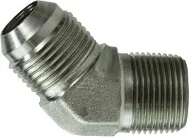 Midland Metal 250386 45 deg Straight Elbow, 1/2 in 37 deg JIC Male Flared x 3/8 in MPT, Steel Buy Direct