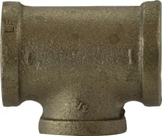 Premium Midland Metal 44723LF Reducing Tee, 2-1/2 in FPT x 2-1/2 in FPT x 1-1/4 in FPT, Bronze
