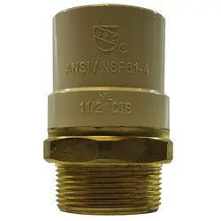 Markdown Midland Metal 35418LF Adapter, 2 in CPVC x 2 in MIP, Brass