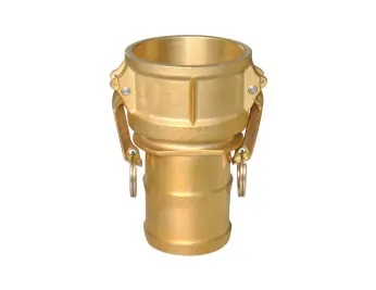 Midland Metal 44933 Cam and Groove Coupler, 1-1/4 in Type C x 1-1/4 in Hose Barbed, Brass Clearance