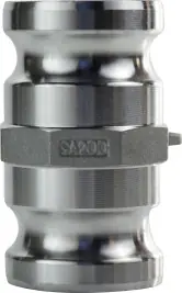 Premium Buchanan Rubber SA-250-A Cam and Groove Spool Adapter, 2-1/2 in Male Adapter x 2-1/2 in Male Adapter, Aluminum