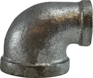 Get Yours Midland Metal 64120 90 deg Reducing Elbow, 1/4 in FPT x 1/8 in FPT, Iron, Galvanized, 150 lb