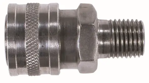 Midland Metal 86031SS Quick Disconnect Straight Through Coupler, 3/8 in, MPT Get Yours