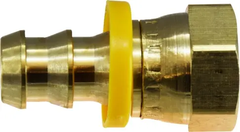 Weekend Sale Midland Metal 30428 Connector, 3/4 in Push-On Hose Barbed x 5/8 in Female 45 deg SAE/37 deg JIC Swivel, Brass