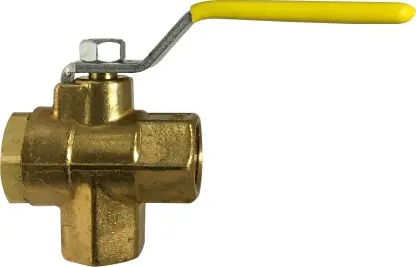 Midland Metal 940123 Bottom Outlet Ball Valve, 1/2 in Nominal, FPT, 3-Way -Port/Way, Forged Brass Body New Arrival