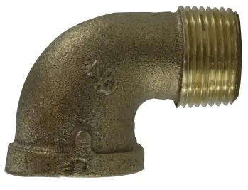 Don't Miss Out Midland Metal 44163LF 90 deg Street Elbow, 1/2 in FPT x 1/2 in MPT, Bronze