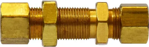 Midland Metal 18090 Bulkhead Union, 3/8 in Compression x 3/8 in Compression, Brass Weekend Sale
