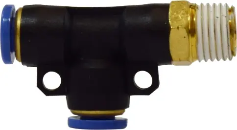Midland Metal 20162C Swivel Run Tee, 1/4 in Tube OD x 1/8 in Male NPTF x 1/4 in Tube OD, Composite Markdown