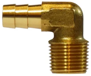 Midland Metal 32044 90 deg Elbow, 5/8 in Hose Barbed x 3/8 in Male NPTF, Brass Express Delivery